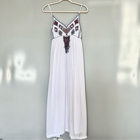 Japna Vintage Embroidered Maxi Dress | White | Colorful | Size S | Women - Picture 2 of 9